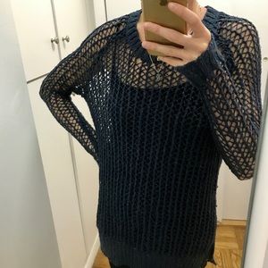 Urban Outfitters chunky knit long teal sweater XS